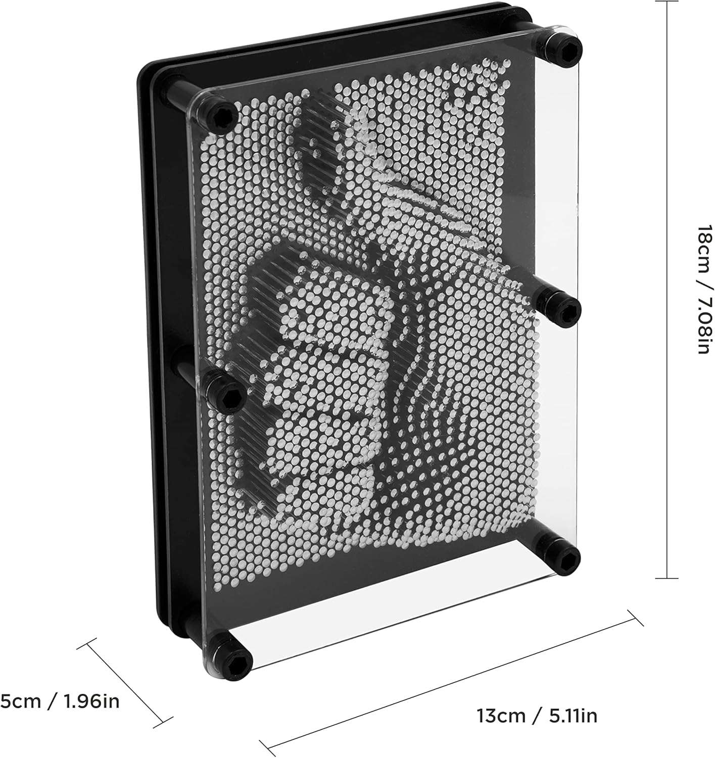 Global Gizmos 50350 Metal Pin Art Impression Toy/Ideal for Home and Office/Novelty Fun Gift / 3D Fun Desktop Sculpture Gadget/Classic Retro Game / 18cm x 13cm-6