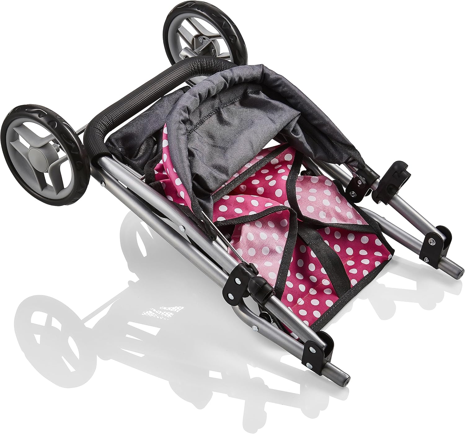 Molly Dolly My First 3 Wheeler Doll's Pushchair - Collapsible Toy Pram For Girls - Dolls Toy Buggy - Doll Stroller For 2, 3, 4, 5 Year Olds-2