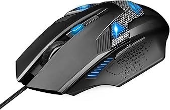 TECKNET Wired Gaming Mouse, 8000 DPI Adjustable Optical Sensor USB Computer Mouse, 6 Programmable Buttons & 6 Chroma RGB Backlit, Ergonomic Mice for Laptop Desktop PC/Mac Mouse - Black