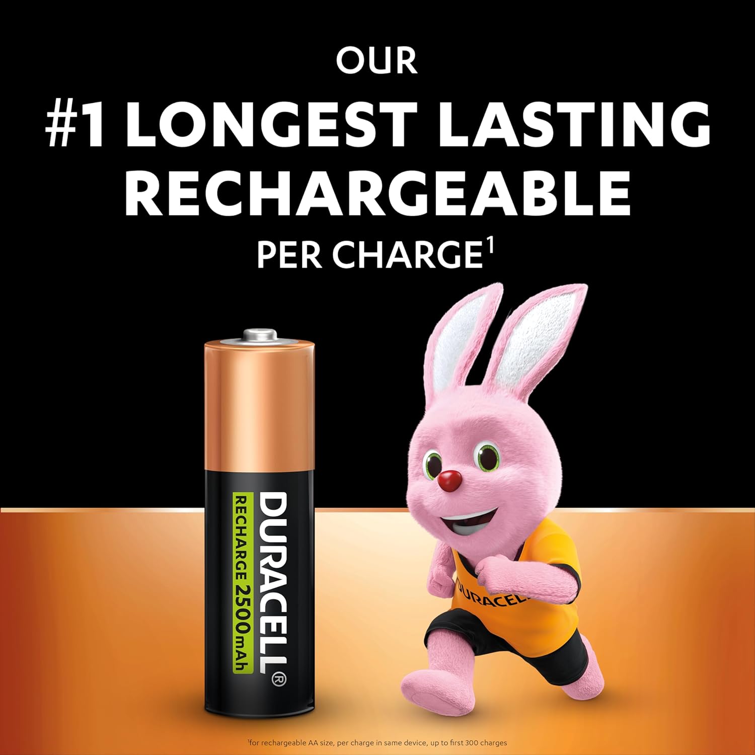 Duracell Rechargeable AA Batteries (Pack of 4), 2500 mAh NiMH, pre-charged, Our No. 1 Longest Lasting Rechargable battery with a 0% plastic 100% recyclable packaging-1