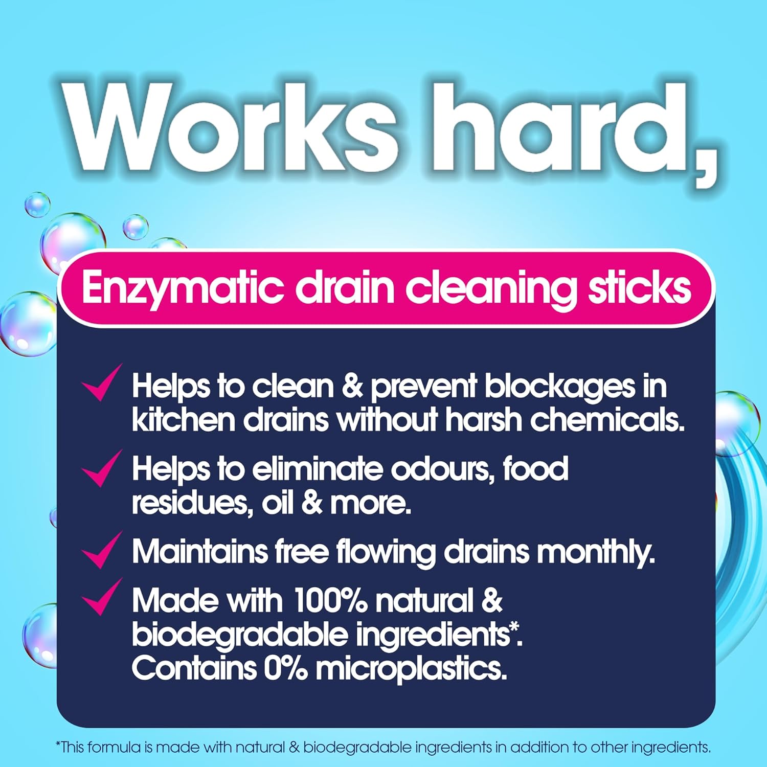 Ecozone Citrus Drain Cleaning Sticks, Enzymatic Pipe Unblocker, Prevents Plug Hole Obstructions & Keeps Water Flowing Freely, Natural Vegan & Non Toxic Kitchen & Bathroom Treatment Kit (x 12)-3