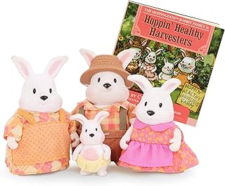 Li’l Woodzeez – Hoppingood Rabbit Family – 5pc Toy Set with Miniature Animal Figurines and Storybook – Animal Toys and Accessories for Kids Age 3+