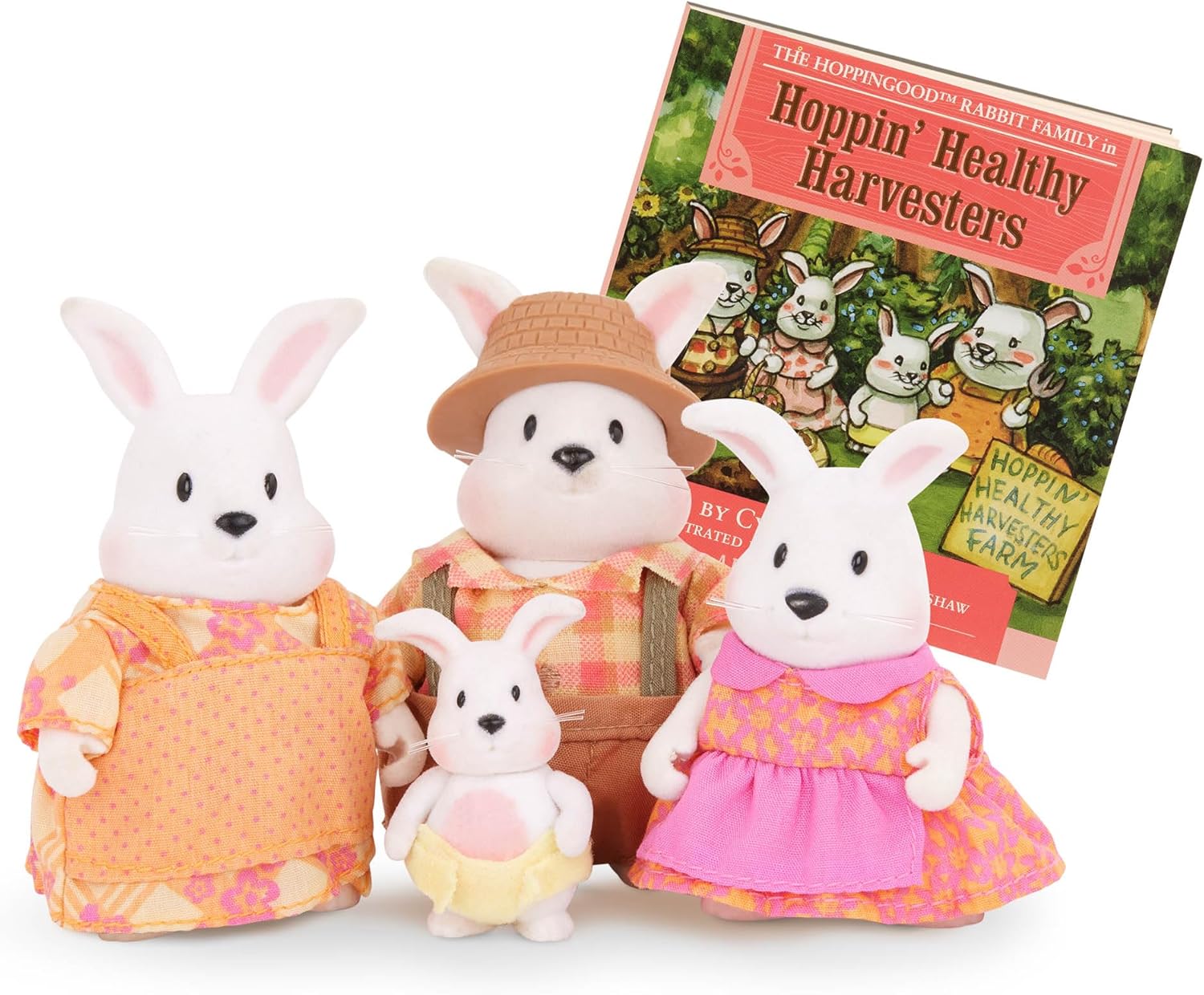 Li’l Woodzeez – Hoppingood Rabbit Family – 5pc Toy Set with Miniature Animal Figurines and Storybook – Animal Toys and Accessories for Kids Age 3+-0