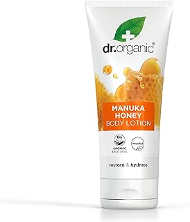 Dr Organic Manuka Honey Lotion, Moisturising, Dry Skin, Mens, Womens, Natural, Vegetarian, Cruelty-Free, Paraben & SLS-Free, Recycled & Recyclable, Organic, 200ml, Packaging may vary