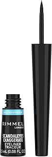 RIMMEL LONDON - Scandal'eyes Exaggerate Liquid Eyeliner - Waterproof, Smudge-proof, Flake-proof, Run-proof - Highly Pigmented Formula & Matte-Black Finish - 001 Black - 2.5ml