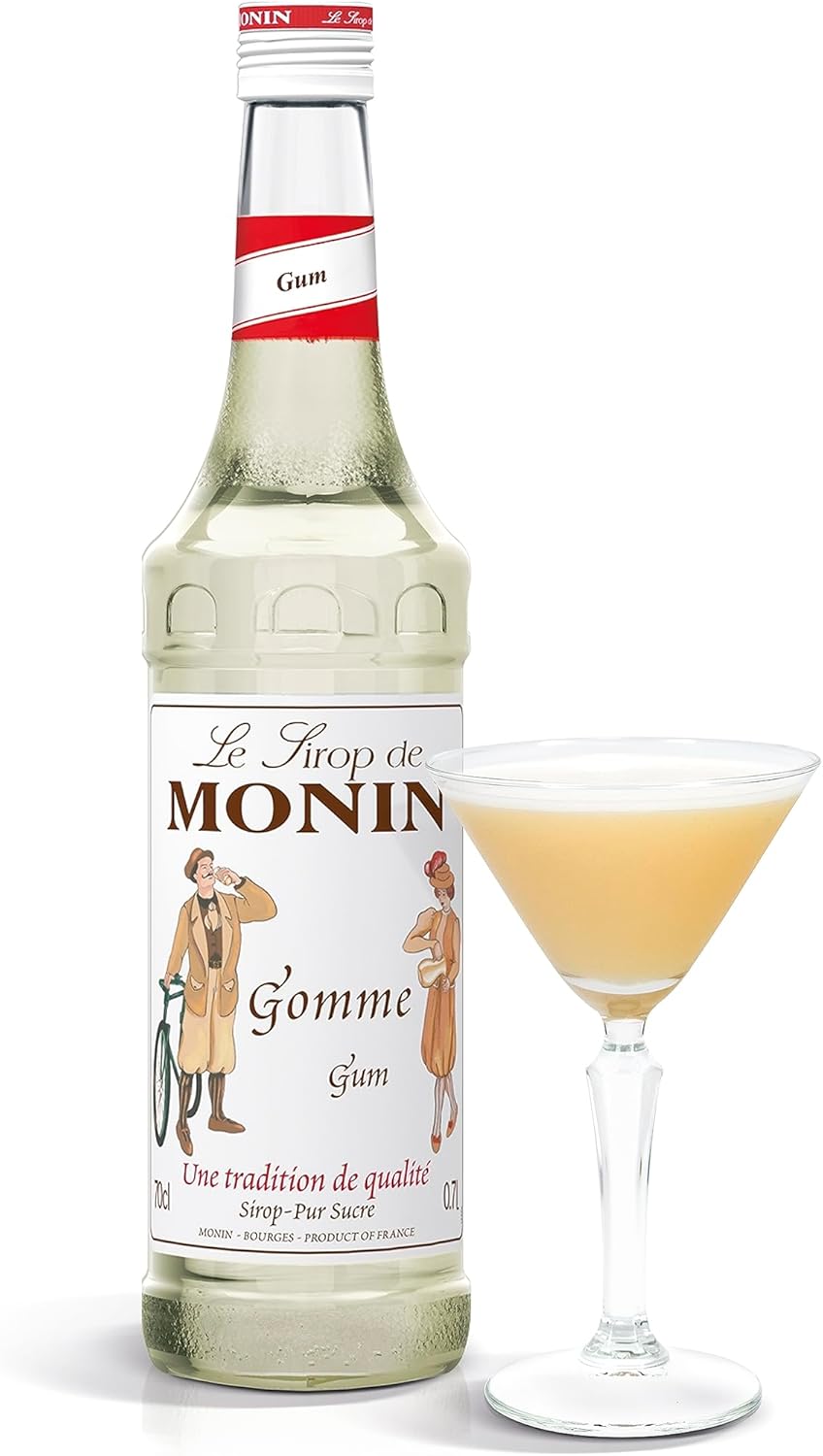 MONIN Premium Gum Syrup 1L for Cocktails and Mocktails. Vegan-Friendly, Allergen-Free, 100% Natural Flavours and Colourings-1