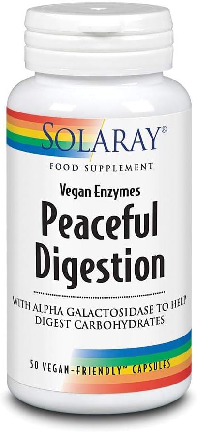 SOLARAY Peaceful Digestion | Vegan Enzymes | 50 VegCaps-0