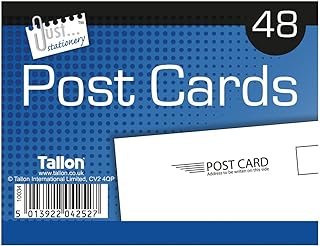 Tallon Just Stationery Post Card (Pack of 48), White-black, 140x100mm