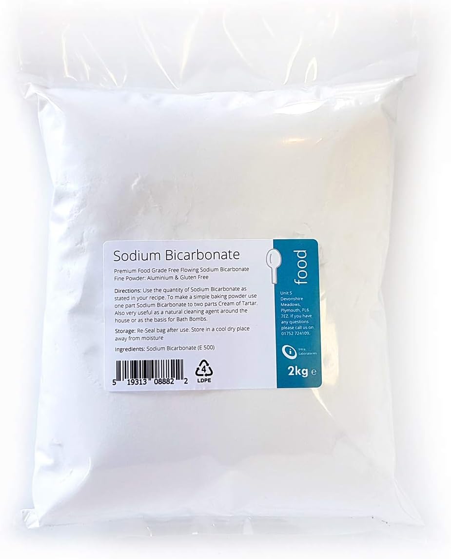 SODIUM BICARBONATE of Soda - 2kg | 100% Food Grade | Cooking, Bath Bombs & Cleaning-0