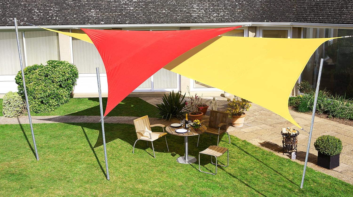 Kookaburra 4m x 3m Rectangle Water Resistant Garden Patio Sun Shade Sail Canopy 96.5% UV Block with Free Rope (Sand)-4