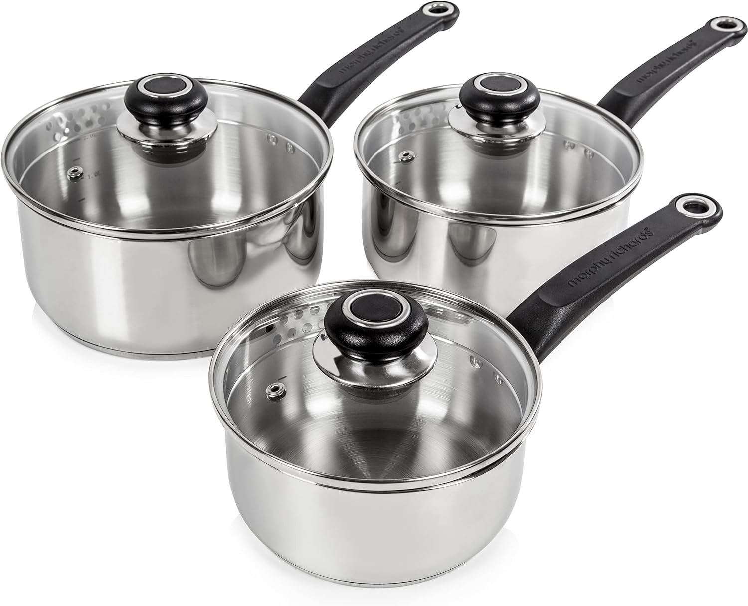 Morphy Richards 970003 Equip 3-Piece Pan Set, Stainless Steel-0