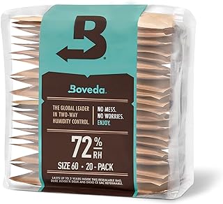 Boveda 72% Two-Way Humidity Control Packs For Wood Humidifier Boxes – Size 60 – 20 Pack – Moisture Absorbers – Humidifier Packs – Hydration Packets in Resealable Bag