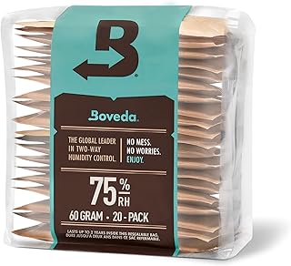 Boveda 75% Two-Way Humidity Control Packs – Size 60 – 20 Pack – Fix Major Moisture Loss in Non-Plastic Humidifier Boxes – Moisture Absorbers – Humidifier Packs – Hydration Packets in Resealable Bag