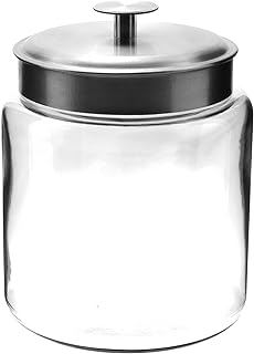 Anchor Hocking 96-Ounce Mini Montana Jars with Brushed Aluminum Metal Covers, Set of 2