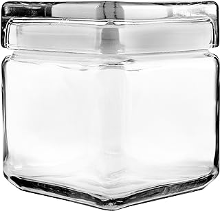 Anchor Hocking 1-Quart Stackable Jars with Glass Lids, Set of 4