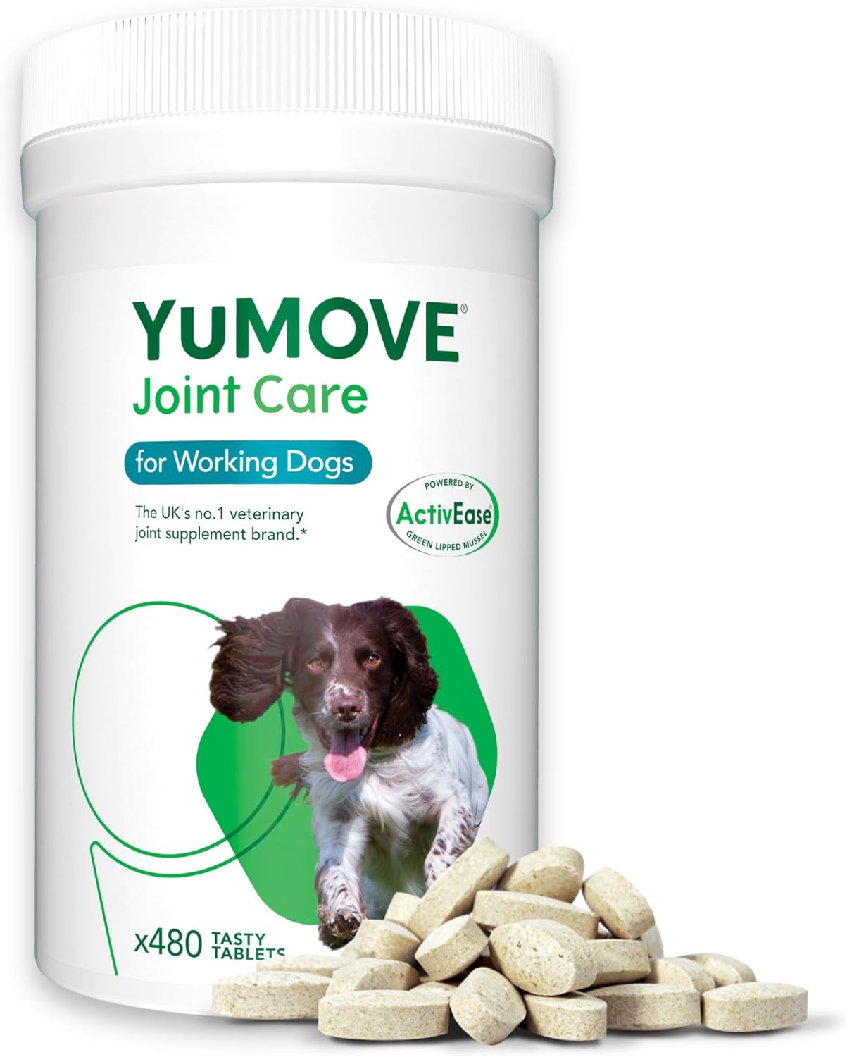 YuMOVE Working Dog | Joint Supplement for Working Dogs, with Glucosamine, Chondroitin, Green Lipped Mussel | All Ages and Breeds | 480 Tablets-0