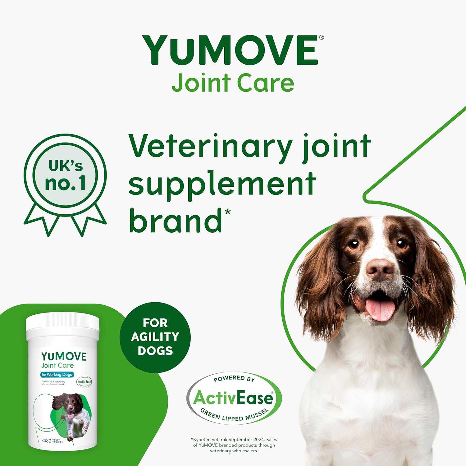 YuMOVE Working Dog | Joint Supplement for Working Dogs, with Glucosamine, Chondroitin, Green Lipped Mussel | All Ages and Breeds | 480 Tablets-1