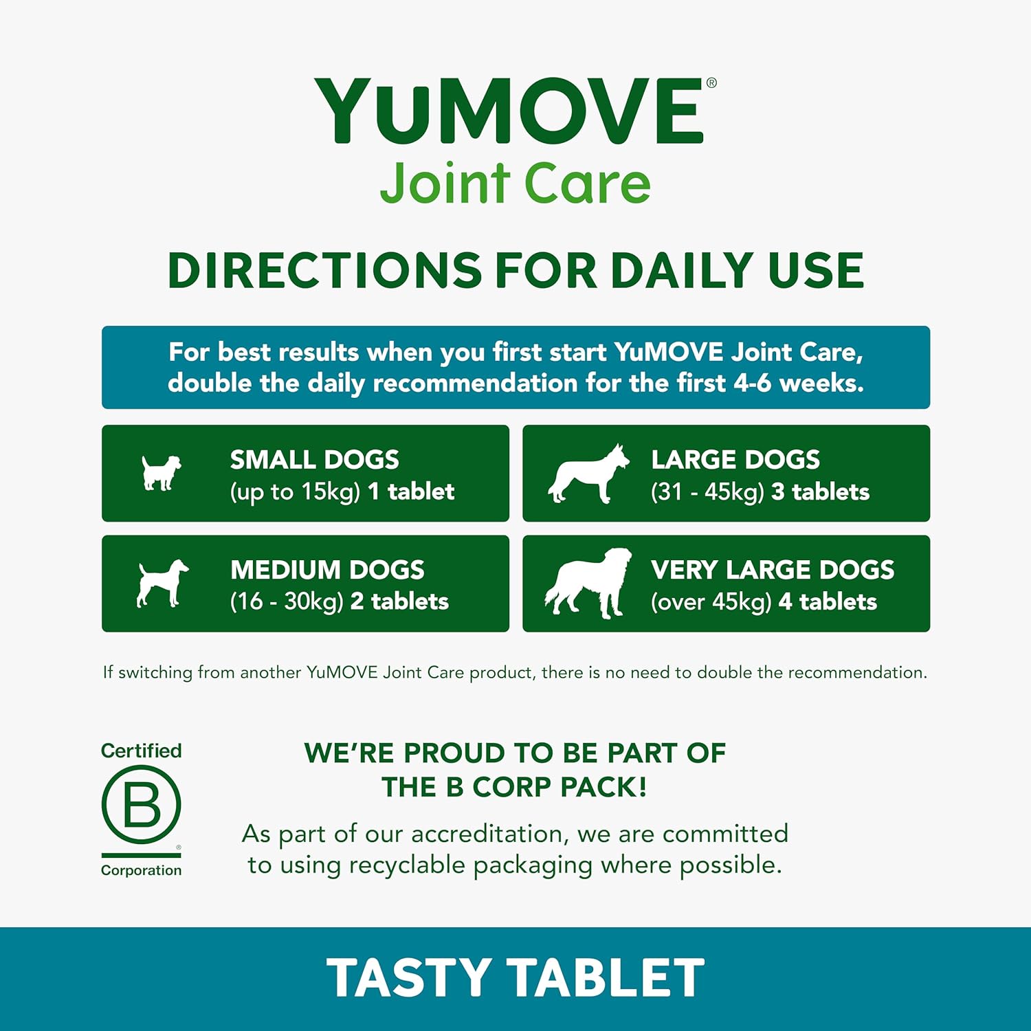 YuMOVE Working Dog | Joint Supplement for Working Dogs, with Glucosamine, Chondroitin, Green Lipped Mussel | All Ages and Breeds | 480 Tablets-4