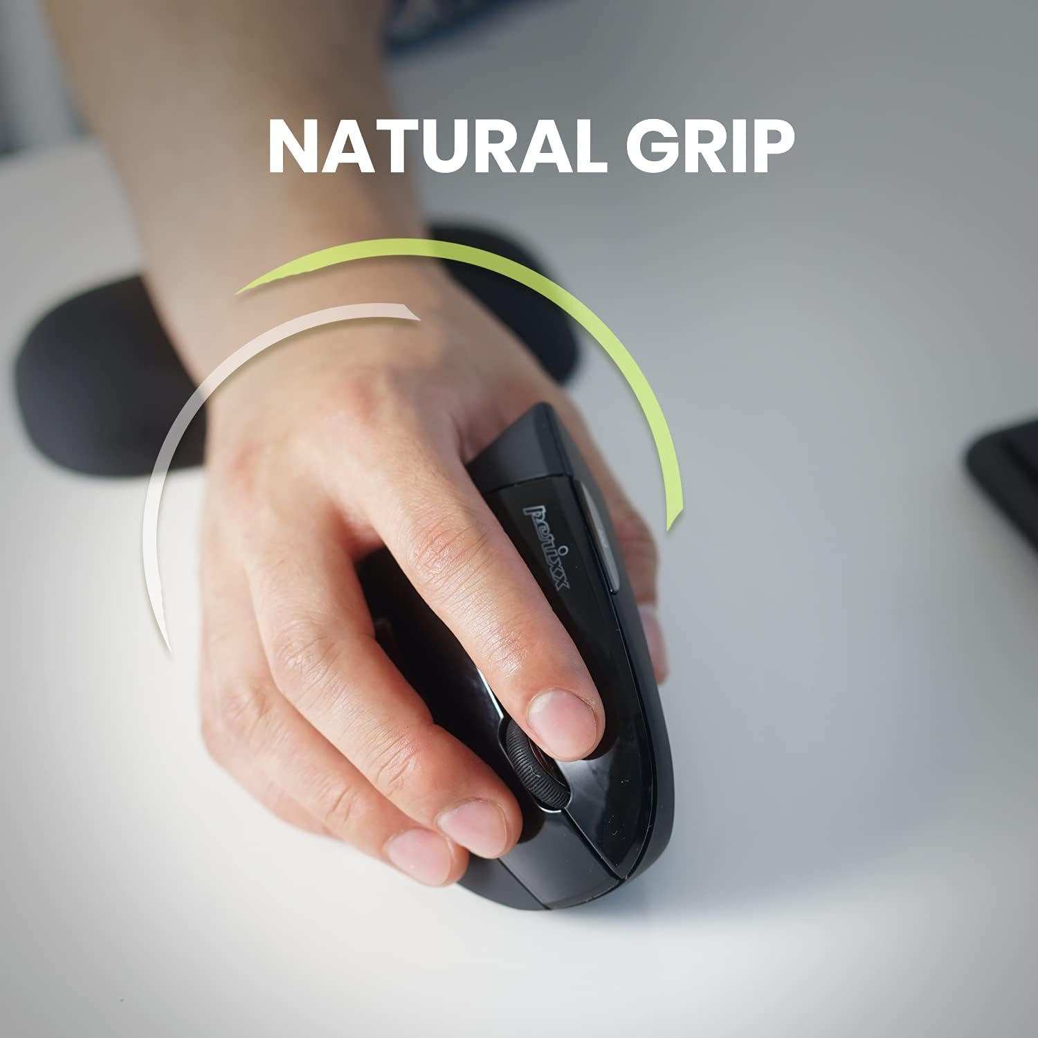 Perixx PERIMICE-713 Wireless Ergonomic Vertical Mouse - 1000/1500/2000 DPI - Right Handed - Recommended with RSI User-3