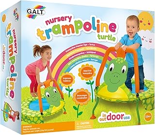 Galt Nursery Trampoline - Turtle Toddlers Trampoline Encourages Childrens Active Play - Indoor and Outdoor Mini Kids Trampoline - Durable Frame, Easy Storage and Non-Slip Feet - Ages 12 Months Plus