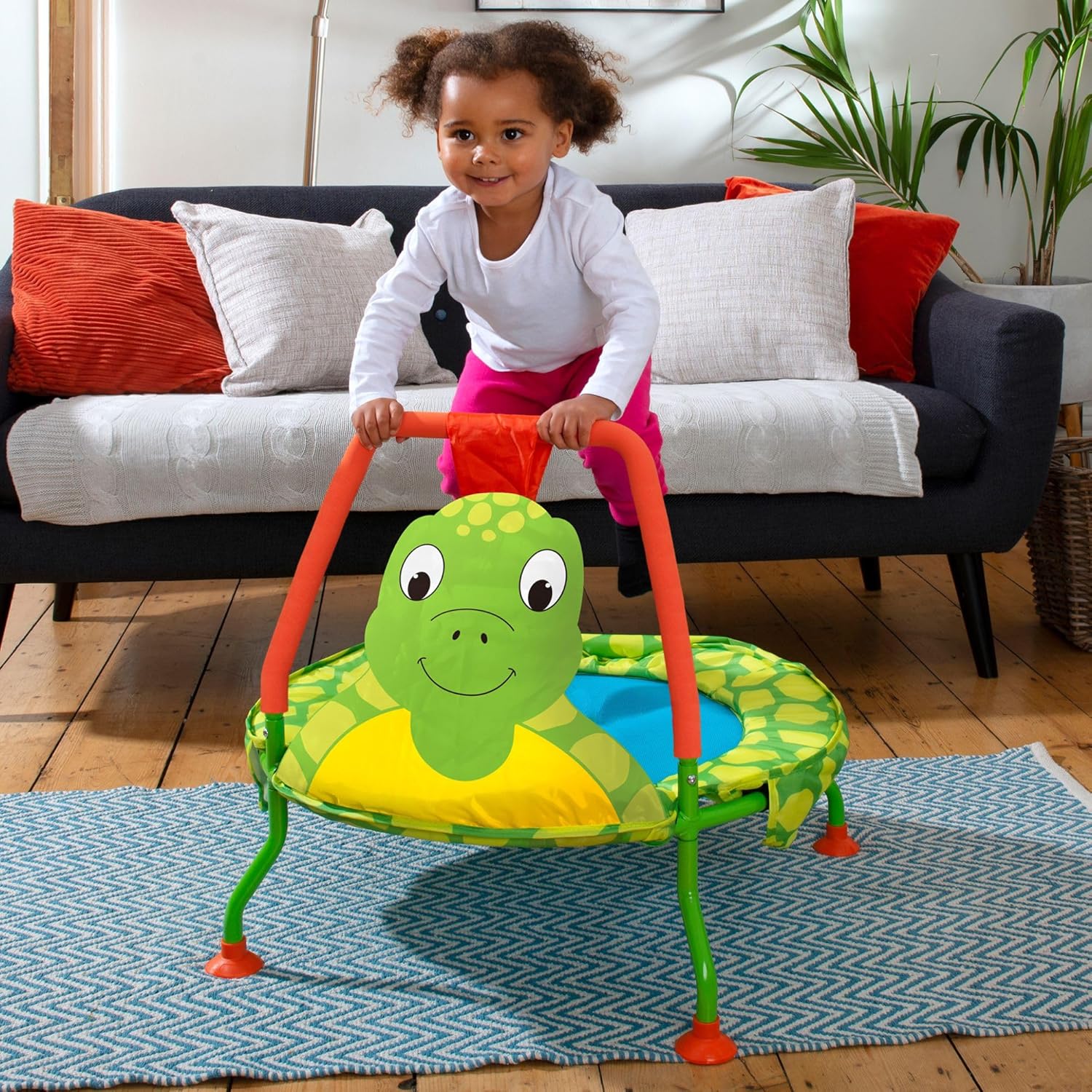 Galt Nursery Trampoline - Turtle Toddlers Trampoline Encourages Childrens Active Play - Indoor and Outdoor Mini Kids Trampoline - Durable Frame, Easy Storage and Non-Slip Feet - Ages 12 Months Plus-3