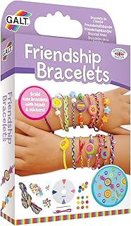 Galt Friendship Bracelets - Jewellery Making Craft Kit for Kids and Activity Pack for Girls and Boys - Colourful Threads, Beads, Stickers and Ribbon - Childrens Birthday Party Gift - Ages 7 Years Plus