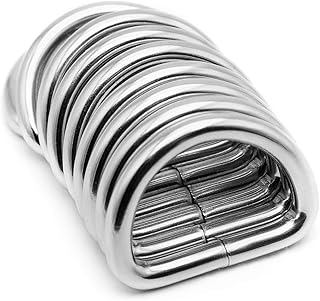 AKORD 10 x 20 mm Metal D Ring Buckles for Webbing, Silver