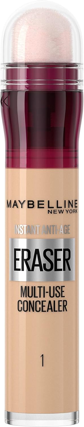 Maybelline Concealer Instant Anti Age Eraser Eye Concealer, Dark Circles and Blemish Concealer, Ultra Blendable Formula 01 Light-0