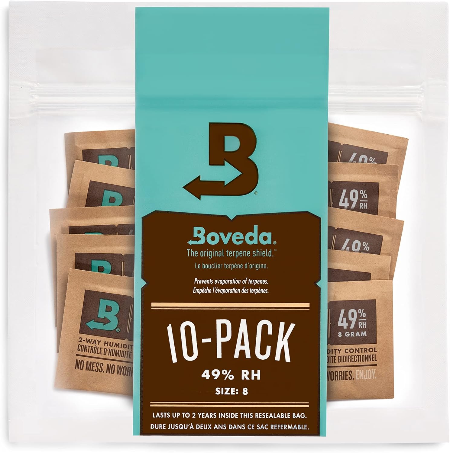 Boveda 49% Two-Way Humidity Control Packs for Music Bows & Small Woodwinds – Size 8 – 10 Pack – Moisture Absorbers for Small Instrument Cases – Humidifier Packs – Hydration Packets in Resealable Bag-0