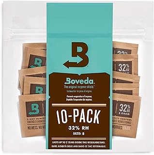 Boveda 32% Two-Way Humidity Control Packs For Storing 1 oz of Dry Goods – Size 8 – 10 Pack – Humidifier Packs for Coffee & Tea Storage – Hydration Packets in Resealable Bag