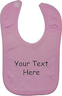 Acce Products Bespoke Personalised Design Your Own Wording Baby Feeding Bib Touch Attached 0 to approx 3 Years