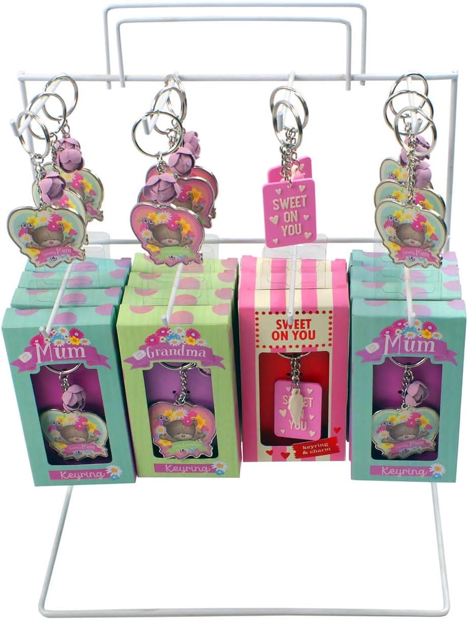 Display Stands 8 Hook Retail Counter Top for Keyrings, Crafts & Accessories in White - Shop, Market (J87)-4