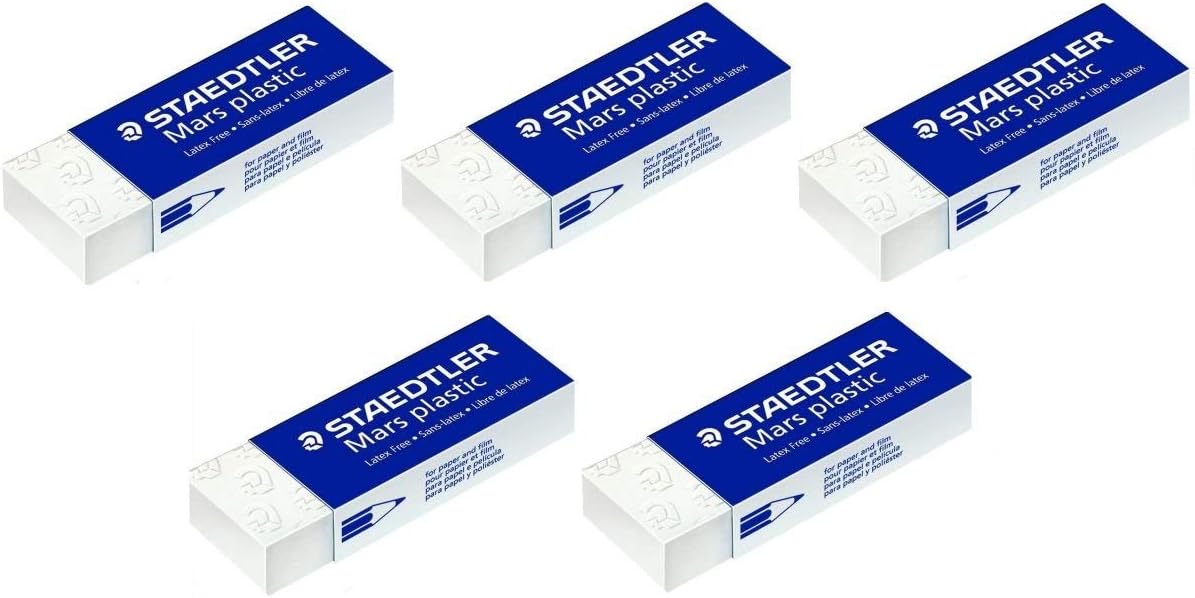 5 x Staedtler Mars Plastic Pencil Eraser Rubbers School Office Drawing-0