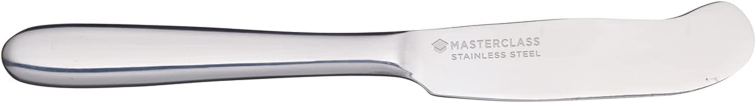 KitchenCraft Butter Knife MasterClass of Stainless Steel, Easy Spread and Rust Resistant, 16 x 2cm (6.2 x 0.8''), Silver-0