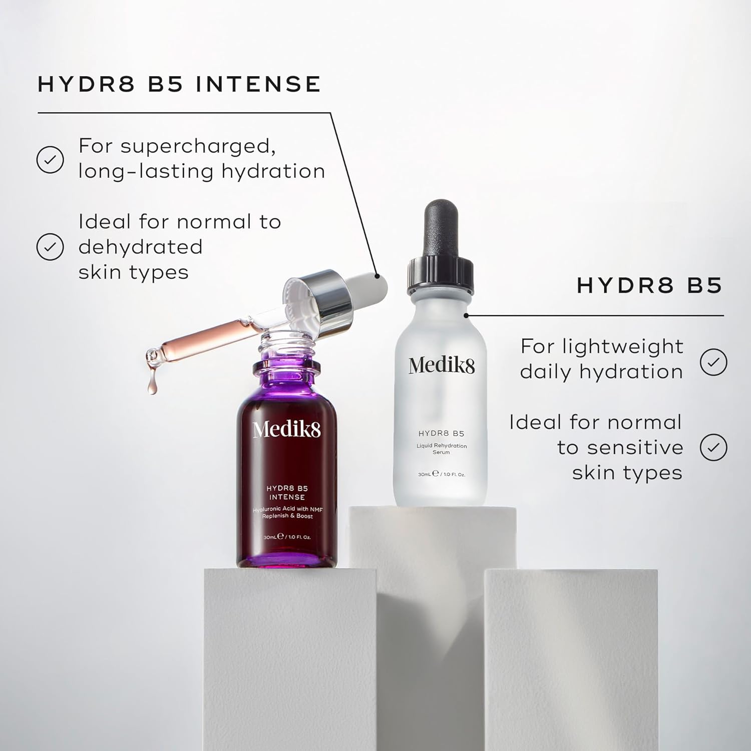 Medik8 Hydr8 B5 Intense - Supercharged Multi-Weight Hyaluronic Acid Serum - Replenishes, Smooths & Plumps Skin - Ideal For Normal to Dry Skin Types - 30ml-2