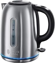 Russell Hobbs Brushed Stainless Steel Electric 1.7L Cordless Kettle (Quiet & Fast Boil 3KW, Removable washable anti-scale filter, Push button lid, Perfect pour spout) 20460