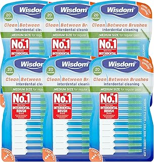 Wisdom Clean Between Interdental Medium Brushes, Green, Pack of 120