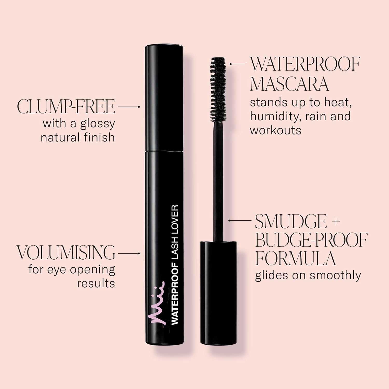 Mii Cosmetics Waterproof Volumising Lash Lover Mascara Faith, Black, 7 millilitre-1