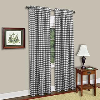 Achim Home Furnishings Buffalo Check Panel - 42x84 - Black/White