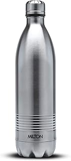 Milton Insulated Water Bottle 750 ml (24 oz), Stainless Steel Double Walled Vacuum for 24 Hours Hot and Cold, Leakproof, BPA Free, Thermosteel Duo DLX 1000 Silver