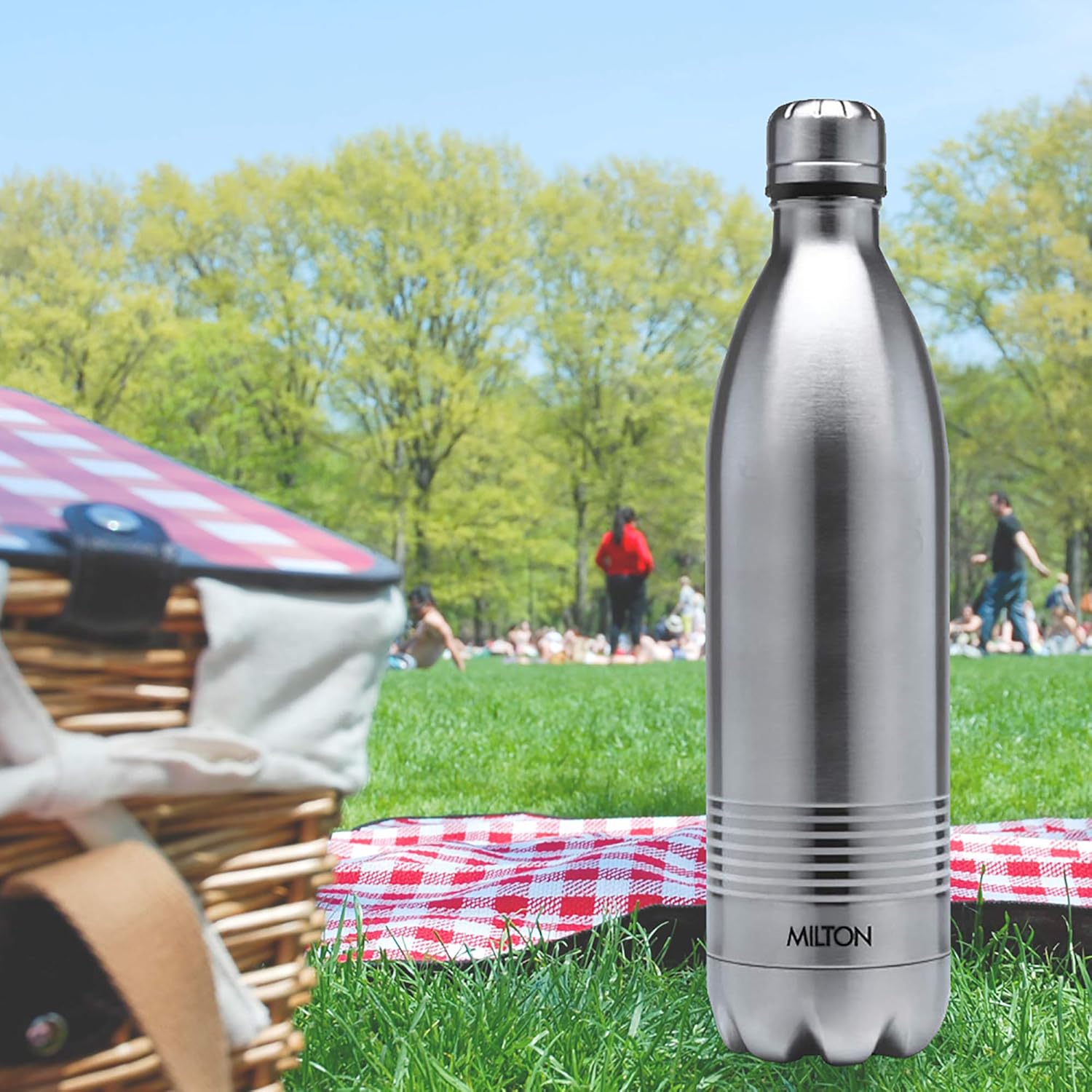 Milton Insulated Water Bottle 750 ml (24 oz), Stainless Steel Double Walled Vacuum for 24 Hours Hot and Cold, Leakproof, BPA Free, Thermosteel Duo DLX 1000 Silver-7