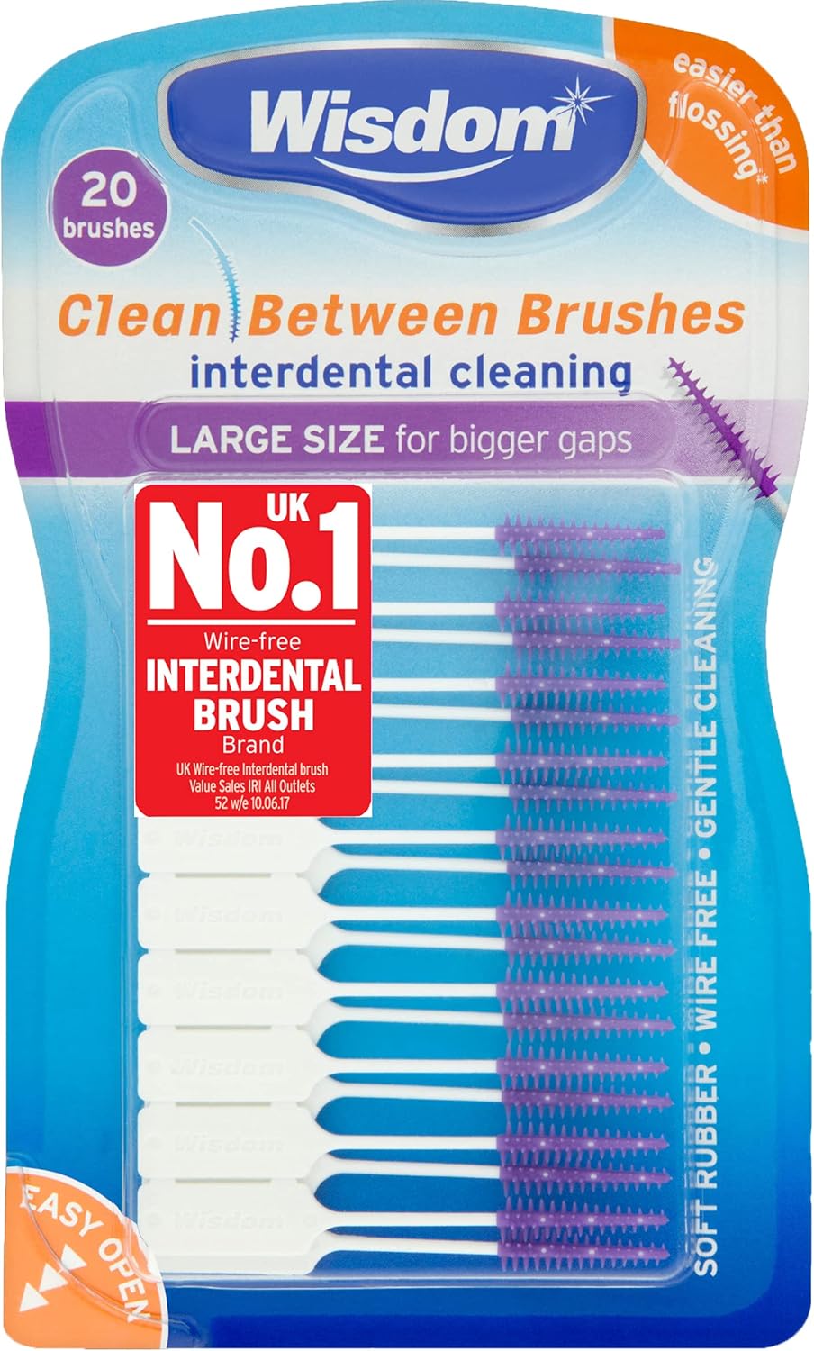 Wisdom Clean Between Interdental Large Purple Brushes - Pack of 3, Total 60-1