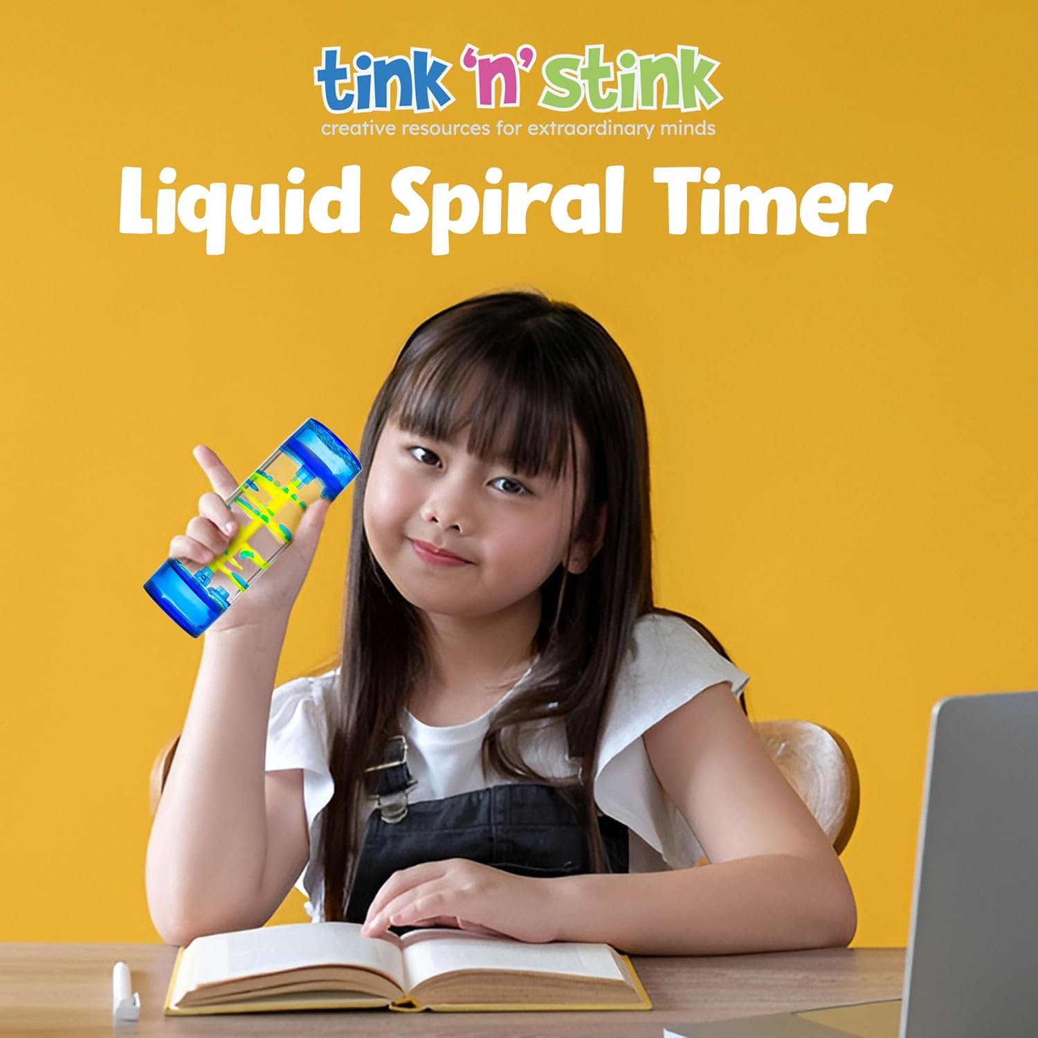 Tink n Stink Sensory Spiral Liquid Motion Timer – Calming Bubble Timer Sensory Toy – Colourful Water Timer Sensory Tool for Autism, ADHD, SPD – Red-2