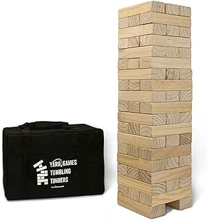 Giant Tumbling Timbers by Yard Games | Tumbling Tower Stacking Game with 56 pieces