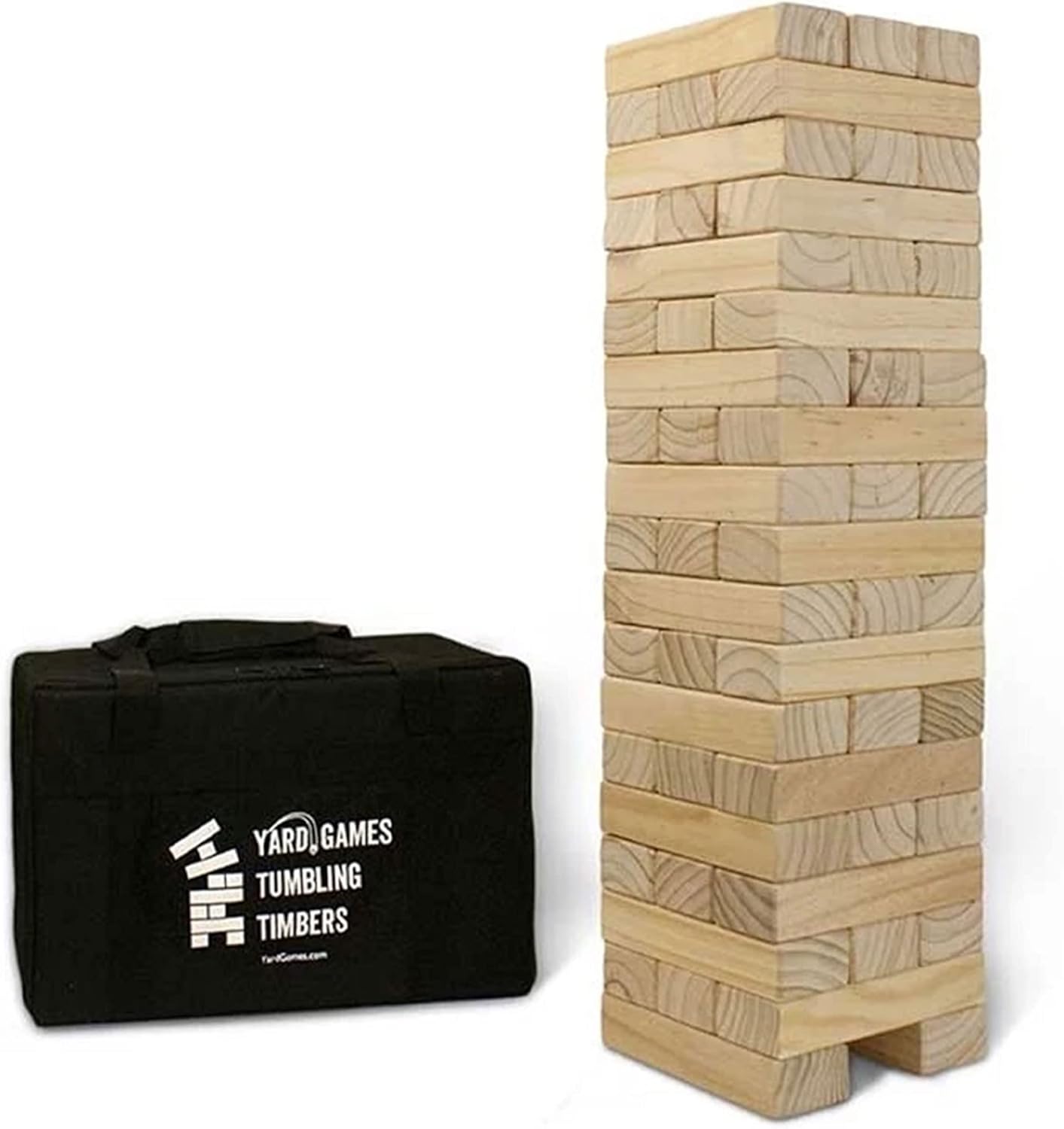 Giant Tumbling Timbers by Yard Games | Tumbling Tower Stacking Game with 56 pieces-0