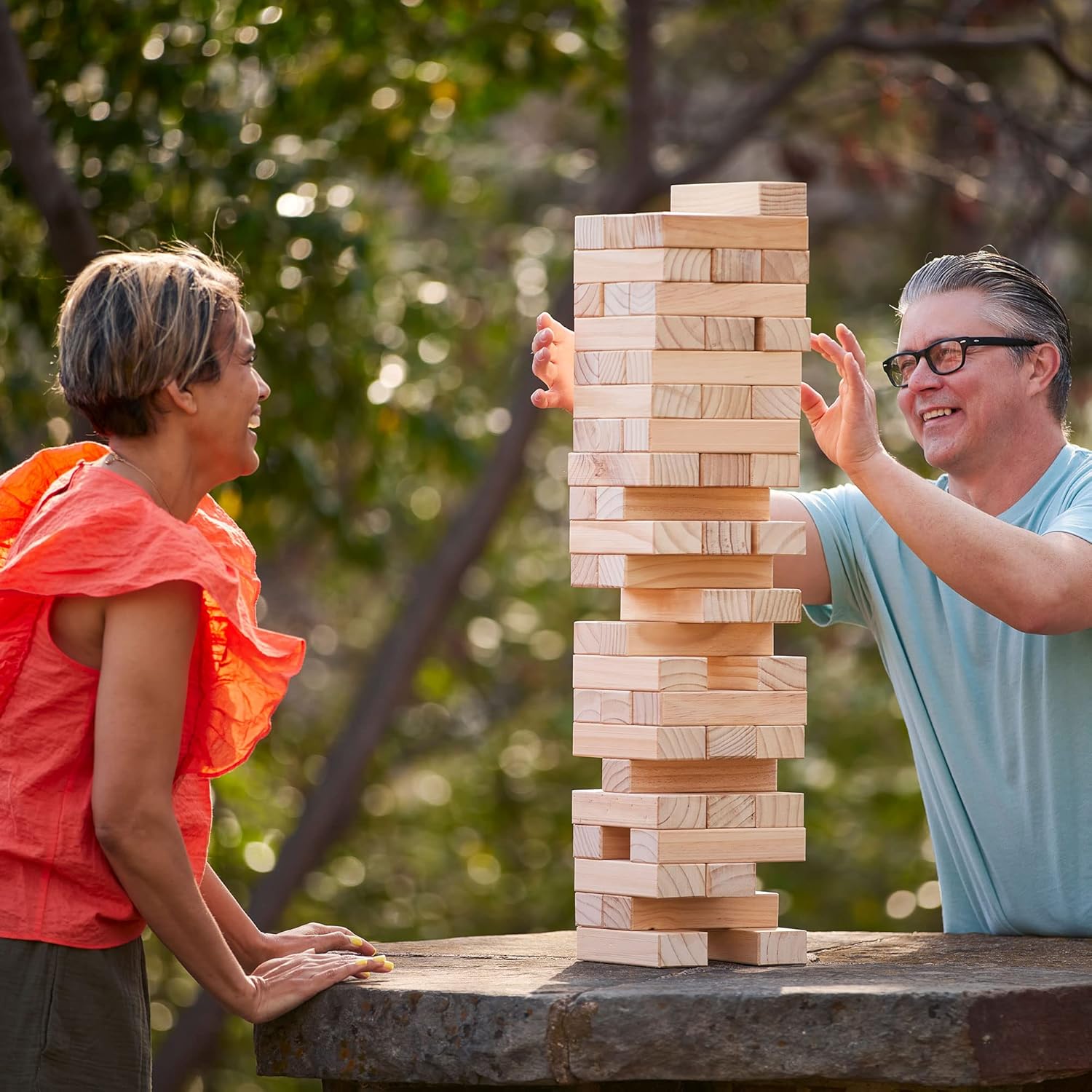 Giant Tumbling Timbers by Yard Games | Tumbling Tower Stacking Game with 56 pieces-6