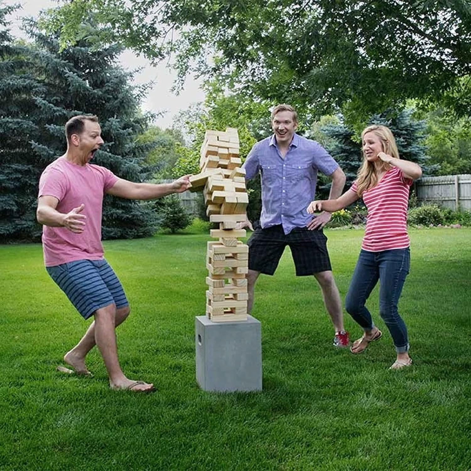 Giant Tumbling Timbers by Yard Games | Tumbling Tower Stacking Game with 56 pieces-7