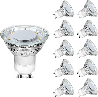 Lepro GU10 LED Bulbs, Warm White 2700K, 4W 325lm, 50W Halogen Spotlight Equivalent, Energy Saving GU10 LED Light Bulbs, 100° Wide Beam, Non-dimmable, Pack of 10