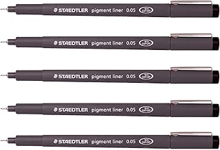 STAEDTLER 0.05 mm Pigment Liner Fineliner Sketching Drawing Drafting Pens Pack of 5