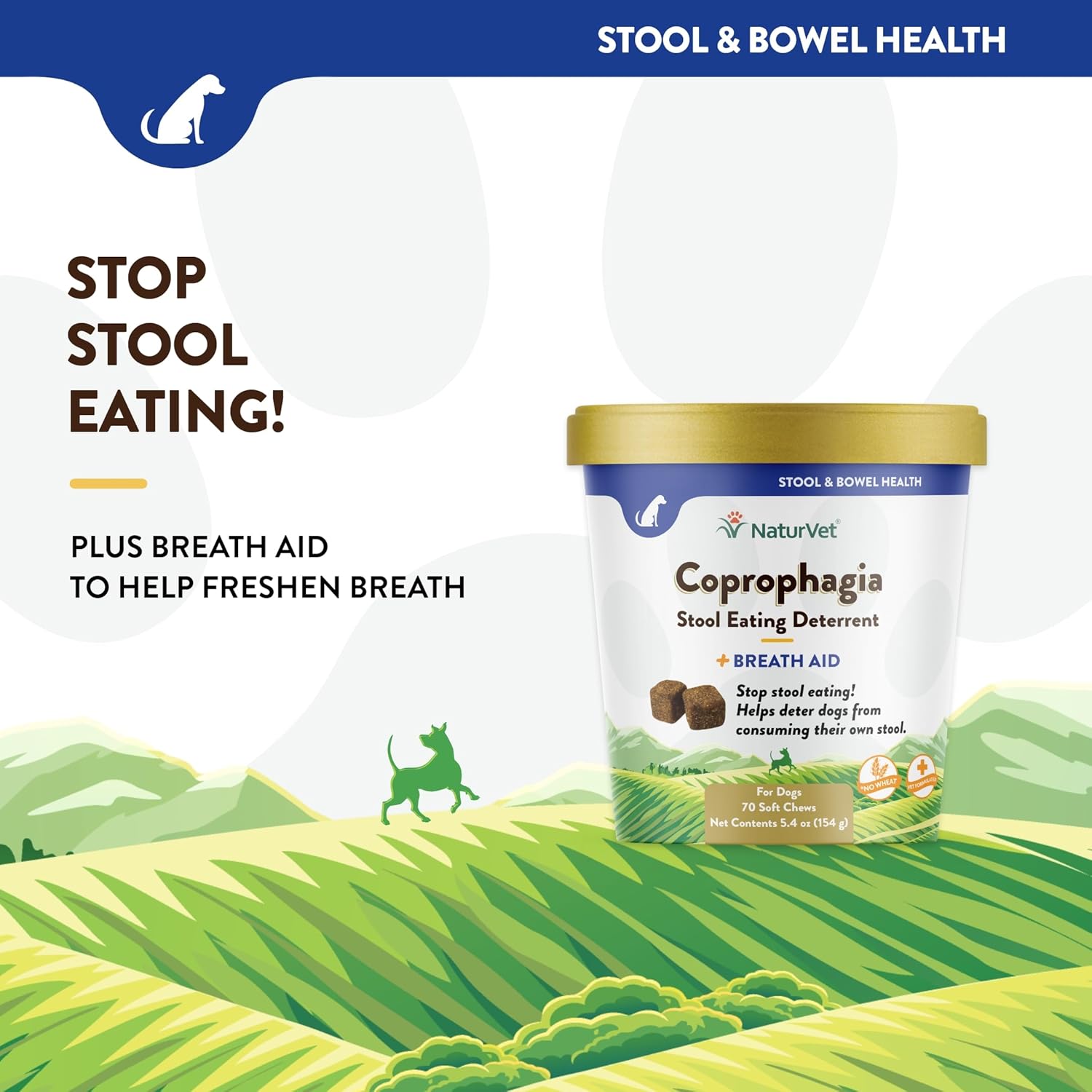 NaturVet – Coprophagia Stool Eating Deterrent Plus Breath Aid – Deters Dogs from Consuming Stool – Enhanced with Breath Freshener, Enzymes & Probiotics – 70 Soft Chews-2